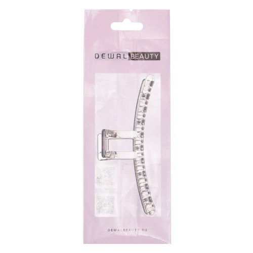 Заколка-краб для волос, цвет серый прозрачный DEWAL BEAUTY 3000BD