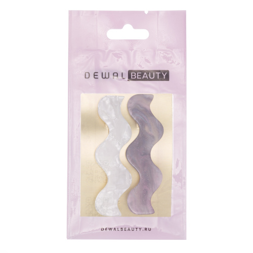 Заколка для волос 2 шт/ уп.. цвет сиреневый/белый DEWAL BEAUTY 3008BD