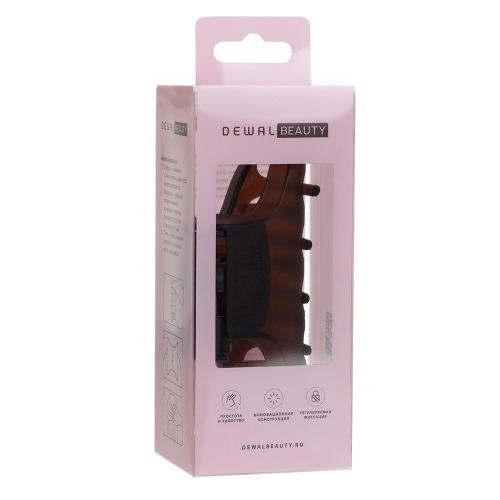Заколка- краб коричневая, матовая  DEWAL BEAUTY DB3946Brown