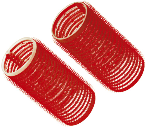 Бигуди-липучки красные d 36 мм x 63 мм (10 шт) DEWAL BEAUTY DBL36